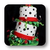 Topsy Turvey Ladybug Cake