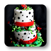 Topsy Turvey Ladybug Cake