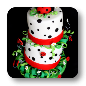 Topsy Turvey Ladybug Cake
