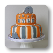 Buttons and Elephants Baby Shower Cake