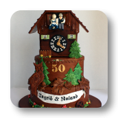 German Themed Cuckoo Clock Cake ~ 50th Wedding Anniversary