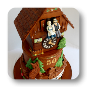 German Themed Cuckoo Clock Cake ~ 50th Wedding Anniversary