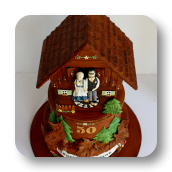 German Themed Cuckoo Clock Cake ~ 50th Wedding Anniversary