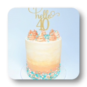 Hello 40 Birthday Cake