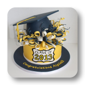 Topsy Turvy Graduation Cake~ Del Val 2013