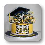 Topsy Turvy Graduation Cake~ Del Val 2013