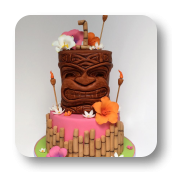 Tiki~Luau Cake