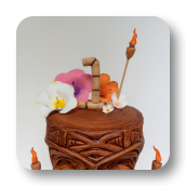 Tiki~Luau Cake