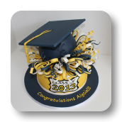 Topsy Turvy Graduation Cake~ Del Val 2013
