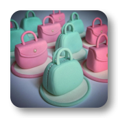 Mini Retro Handbag Cupcake Toppers