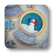 Snowglobe Sugar Cookies with Crystal Blue Candy Centers!