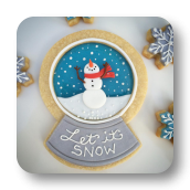 Snowglobe Sugar Cookies with Crystal Blue Candy Centers!