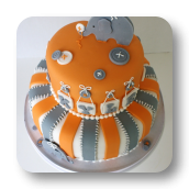 Buttons and Elephants Baby Shower Cake