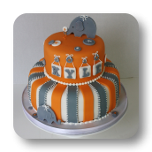 Buttons and Elephants Baby Shower Cake