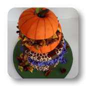 Topsy Turvy Leopard Print Autumn Cake!