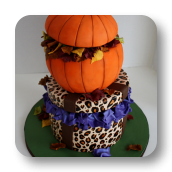 Topsy Turvy Leopard Print Autumn Cake!