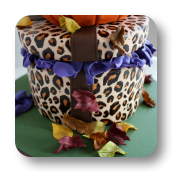 Topsy Turvy Leopard Print Autumn Cake!