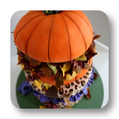 Topsy Turvy Leopard Print Autumn Cake!