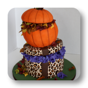 Topsy Turvy Leopard Print Autumn Cake!
