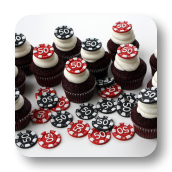 Poker Chip Topped Cupcakes for a 50th Birthday!
