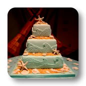 Ocean Waves & Sea Shell Cake