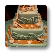 Ocean Waves & Sea Shell Cake