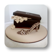 Leopard Print Stiletto & Shoe Box Cake