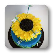 Sunflower and Dragonflies Cake