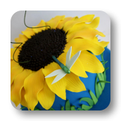 Sunflower and Dragonflies Cake